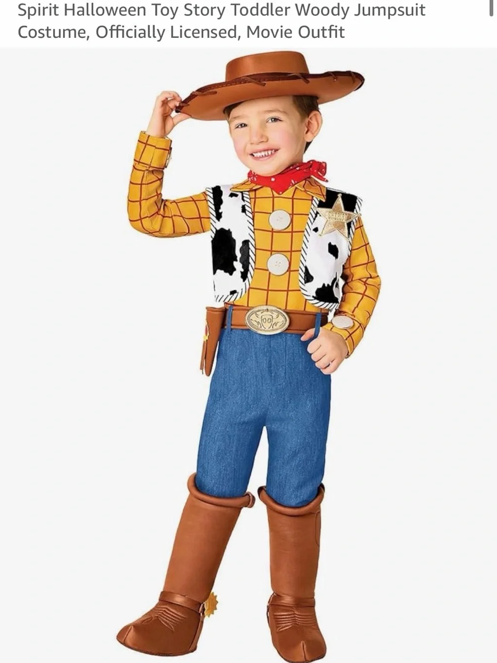 Spirit Woody Toddler Costume in Yellow, Blue, Brown and White
